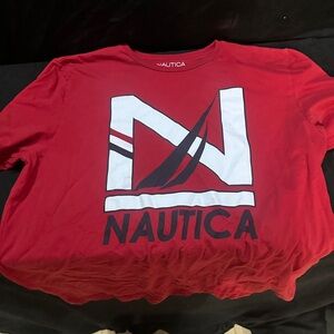 Nautica Red Graphic T-Shirt-size Xl-#491